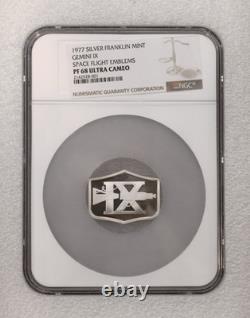 1977 Franklin Mint Gemini IX Silver Medal Space Flight NGC PF-68 Ultra Cameo