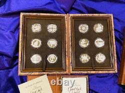 1977 Franklin Mint Good Luck Collections Sterling Silver & Bronze PF Medal sets