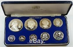 1977 Franklin Mint Jamaica Proof Set with Silver 10$ and 5$ Coins