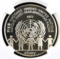 1977 Franklin Mint Silver United Nations Peace Medal NGC PF 70 ULTRA CAMEO