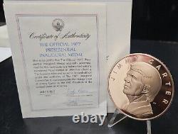 1977 Jimmy Carter. 999 Fine Silver & Bronze Presidential Inaugural Medal Set