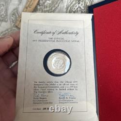 1977 Jimmy Carter Official Inaugural Medal. 999 Fine Proof Silver Stamps And +
