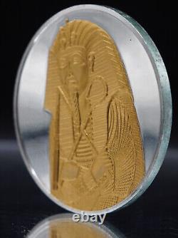 1977 King Tut Mummy Franklin Mint Gold EP Cairo Egypt 925 Silver round C4059