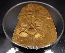 1977 King Tut Mummy Franklin Mint Gold EP Cairo Egypt 925 Silver round C4059