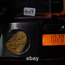1977 King Tut Mummy Franklin Mint Gold EP Cairo Egypt 925 Silver round C4059
