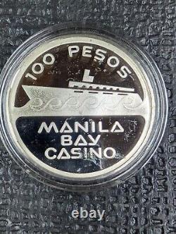 1977 Manila Bay Casino Philippines 100 Pesos. 925 Silver Franklin Mint