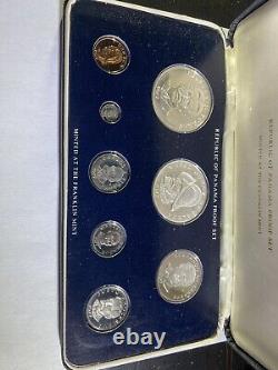 1977 Panama Franklin Mint, 8 Coin Silver Proof Set with Case