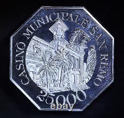 1978 25000 Lire Casino Municipale San Remo Franklin Mint 925 Silver token C2948