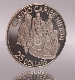 1978 Casino Caribe Hilton San Juan Franklin Mint 925 Silver art round C2952