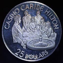 1978 Casino Caribe Hilton San Juan Franklin Mint 925 Silver art round C2952