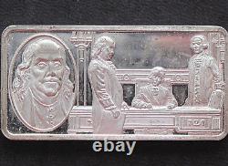 1978 Franklin Mint Benjamin Franklin Silver Art Bar Greatest Americans P1556