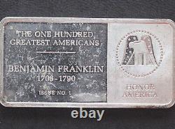 1978 Franklin Mint Benjamin Franklin Silver Art Bar Greatest Americans P1556