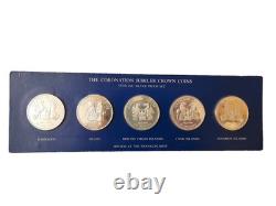 1978 Franklin Mint Coronation Jubilee 5 Crowns Sterling Silver Proof Coin Set
