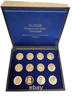 1978 Franklin Mint Medallic Commemorative Society International 12 Silver Set