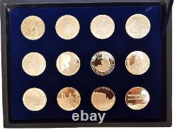 1978 Franklin Mint Medallic Commemorative Society International 12 Silver Set