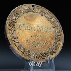 1978 Franklin Mint Nude Maja Francisco Goya TONED 2oz 925 Silver round bar C5852