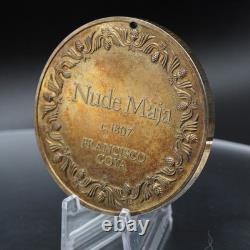 1978 Franklin Mint Nude Maja Francisco Goya TONED 2oz 925 Silver round bar C5852