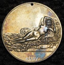 1978 Franklin Mint Nude Maja Francisco Goya TONED 2oz 925 Silver round bar C5852