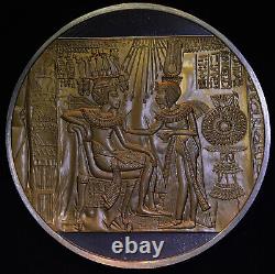 1978 King Tut & Queen Franklin Mint Gold EP Cairo Egypt 925 Silver round C4060