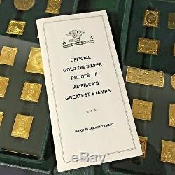 1978 Official Gold On Silver Proofs of Americas Greatest Stamps Franklin Mint