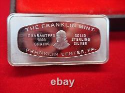 1979 FRANKLIN MINT XMAS INGOT 1000 GRAINS STERLING SILVER PROOF With0B/PAPERS