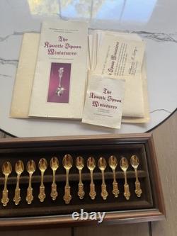 1979 Franklin Mint Apostles Spoons Miniatures 24 K Gold On Sterling Silver Rare