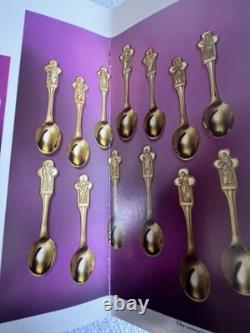 1979 Franklin Mint Apostles Spoons Miniatures 24 K Gold On Sterling Silver Rare