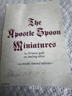 1979 Franklin Mint Apostles Spoons Miniatures 24 K Gold On Sterling Silver Rare