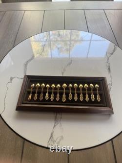 1979 Franklin Mint Apostles Spoons Miniatures 24 K Gold On Sterling Silver Rare
