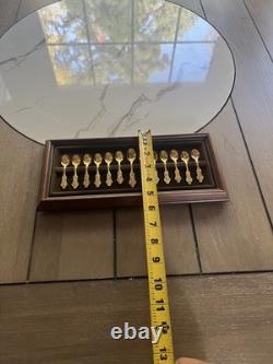 1979 Franklin Mint Apostles Spoons Miniatures 24 K Gold On Sterling Silver Rare