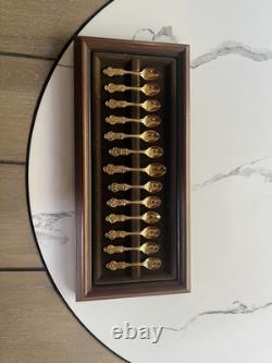 1979 Franklin Mint Apostles Spoons Miniatures 24 K Gold On Sterling Silver Rare