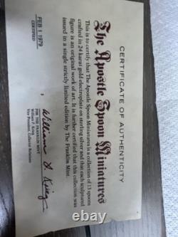 1979 Franklin Mint Apostles Spoons Miniatures 24 K Gold On Sterling Silver Rare