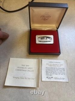 1979 Franklin Mint Christmas Ingot Sterling Silver 1000 Grains 2Oz North Star