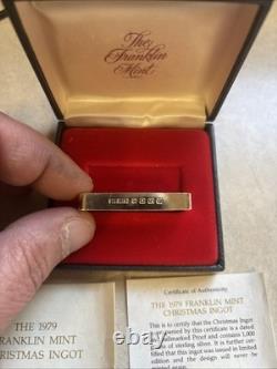 1979 Franklin Mint Christmas Ingot Sterling Silver 1000 Grains 2Oz North Star