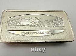 1979 Franklin Mint Christmas Ingot Sterling Silver 1000 Grains / 2.3 Oz No Box