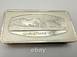 1979 Franklin Mint Christmas Ingot Sterling Silver 1000 Grains / 2.3 Oz No Box
