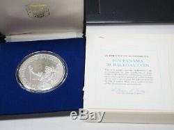 1979 PANAMA 20 BALBOAS SILVER COIN Box & COA Sterling Proof Franklin Mint