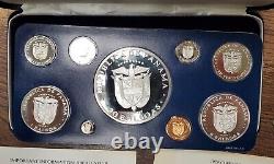 1979 Republic Of Panama Silver Proof Set Box & COA Franklin Mint