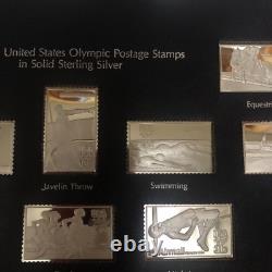 1980 OLYMPIC POSTAGE STAMPS, STERLING SILVER Franklin mint
