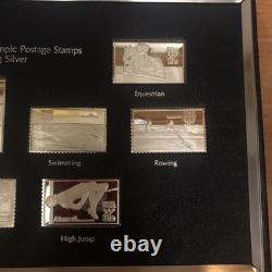 1980 OLYMPIC POSTAGE STAMPS, STERLING SILVER Franklin mint