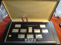 1980 United States Olympic Sterling Silver Postage Stamps Franklin Mint with COA