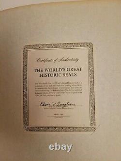 1981-85 Franklin Mint World's Great Historic Seals 50 Sterling Silver 39 Mm, Coa