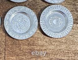 1981 Franklin Mint Set of 25 Antique English Silver Miniature Plate Collection