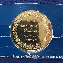 1981 Franklin Mint Standing Buddha from Mathura 24kt over Silver Art Medal P2846