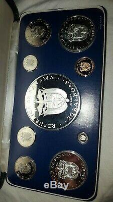 1981 Republic Of PANAMA Franklin Mint 9 Coin Silver 20 5 1 Balboa Proof Set UNC