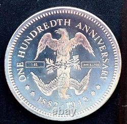 1982 FDR 100th Anniv. 1 oz. 999 Fine Silver Round Plus First Day Stamp OGP Toner