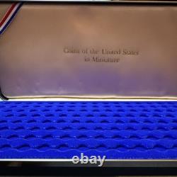 1982 Franklin Mint Miniature US Coins 58 Sterling Silver 1 Copper W Display Case