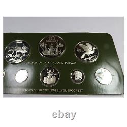 1983 REPUBLIC OF TRINIDAD AND TOBAGO Franklin Mint Silver Proof 8 Set #51828Q