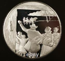 1984 Bringing Tree Home. 925 Sterling Silver Proof Franklin Mint Holiday Medal