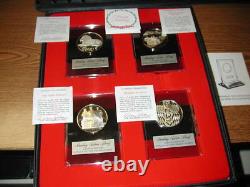1984 Franklin Mint Holiday. 925 Silver Medal set of 4 Peace Three Kings-Tre